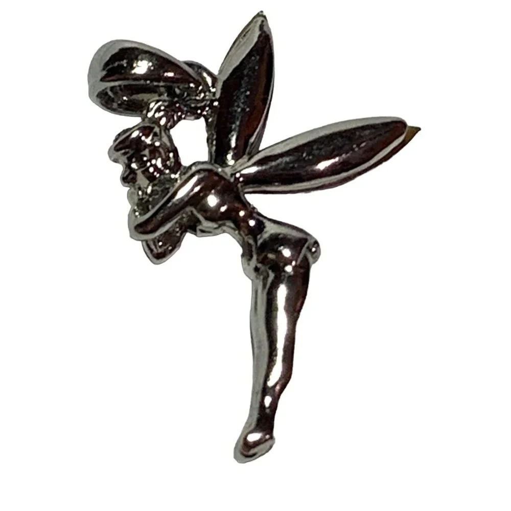 Unbranded Fairy Stainless Steel‎ Charm Pink Crystal Encrusted Wings Pendant